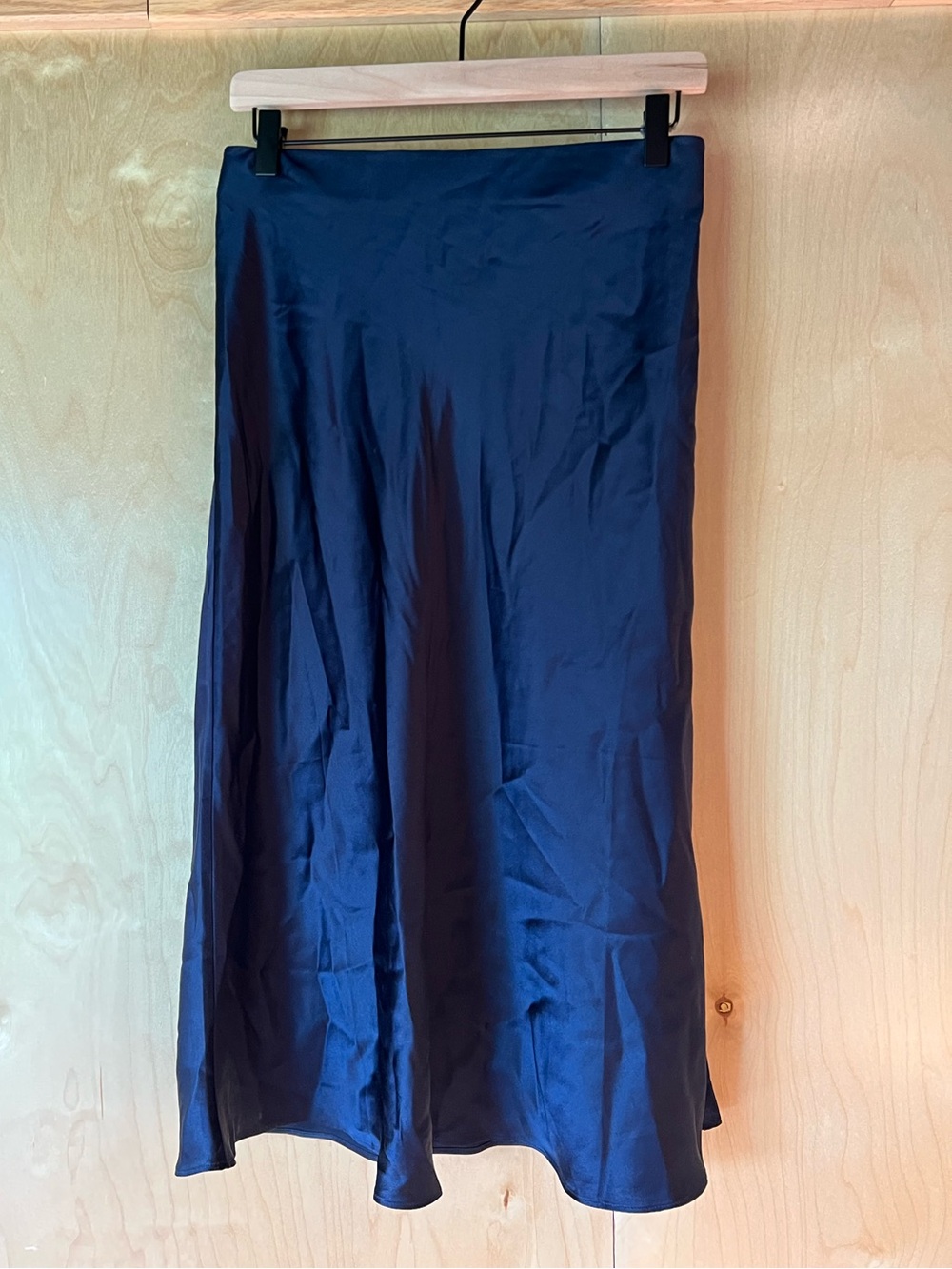 Quince Deep Navy Midi Slip Skirt